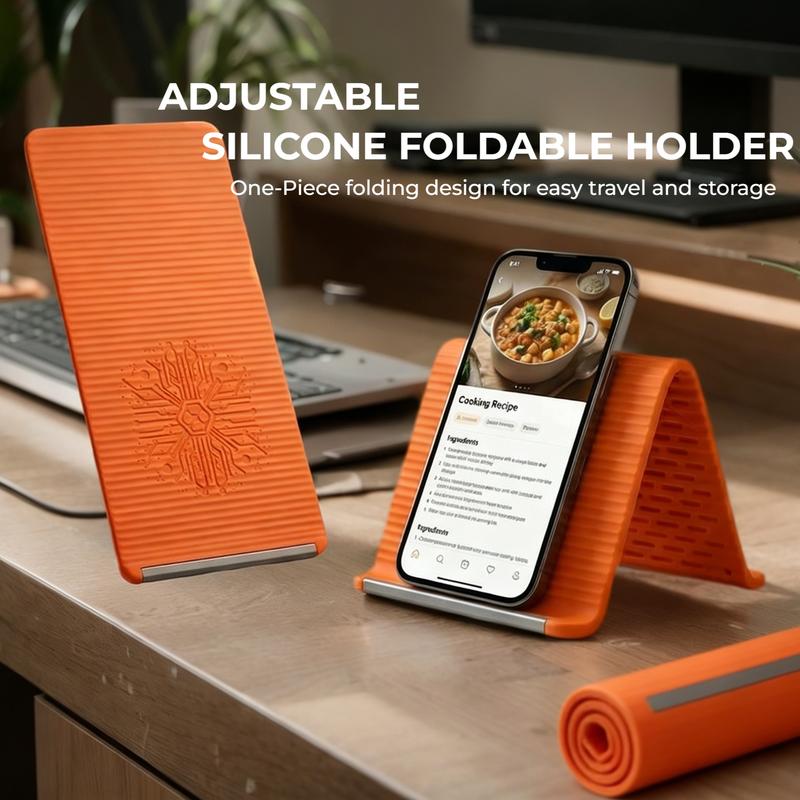 Flexible Foldable Phone & Tablet Stand  Portable Anti-Slip Desktop Mount | Rollable | Multi-Device Compatible——Free Shipping