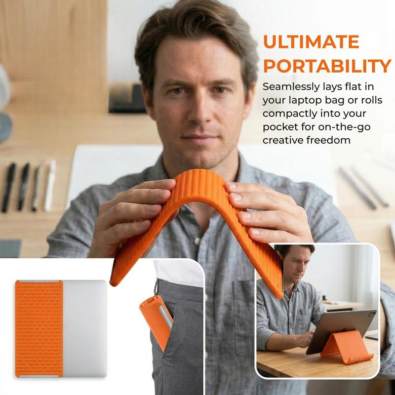 Flexible Foldable Phone & Tablet Stand  Portable Anti-Slip Desktop Mount | Rollable | Multi-Device Compatible——Free Shipping