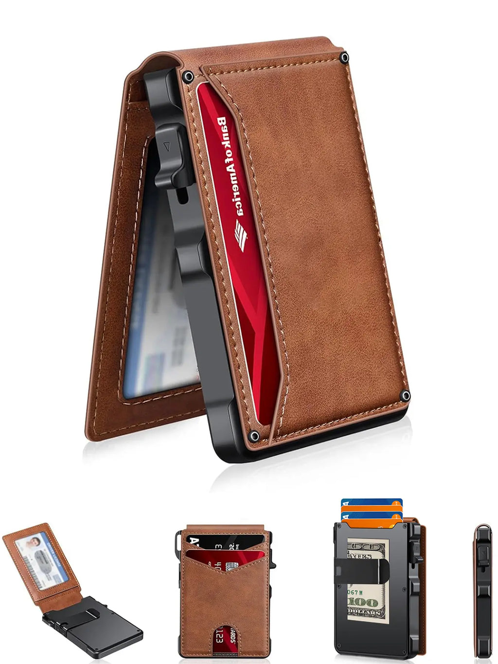 AeroGuard Men’s Minimalist Metal Wallet | RFID Blocking | Pop-Up Aluminum Card Holder——Free Shipping