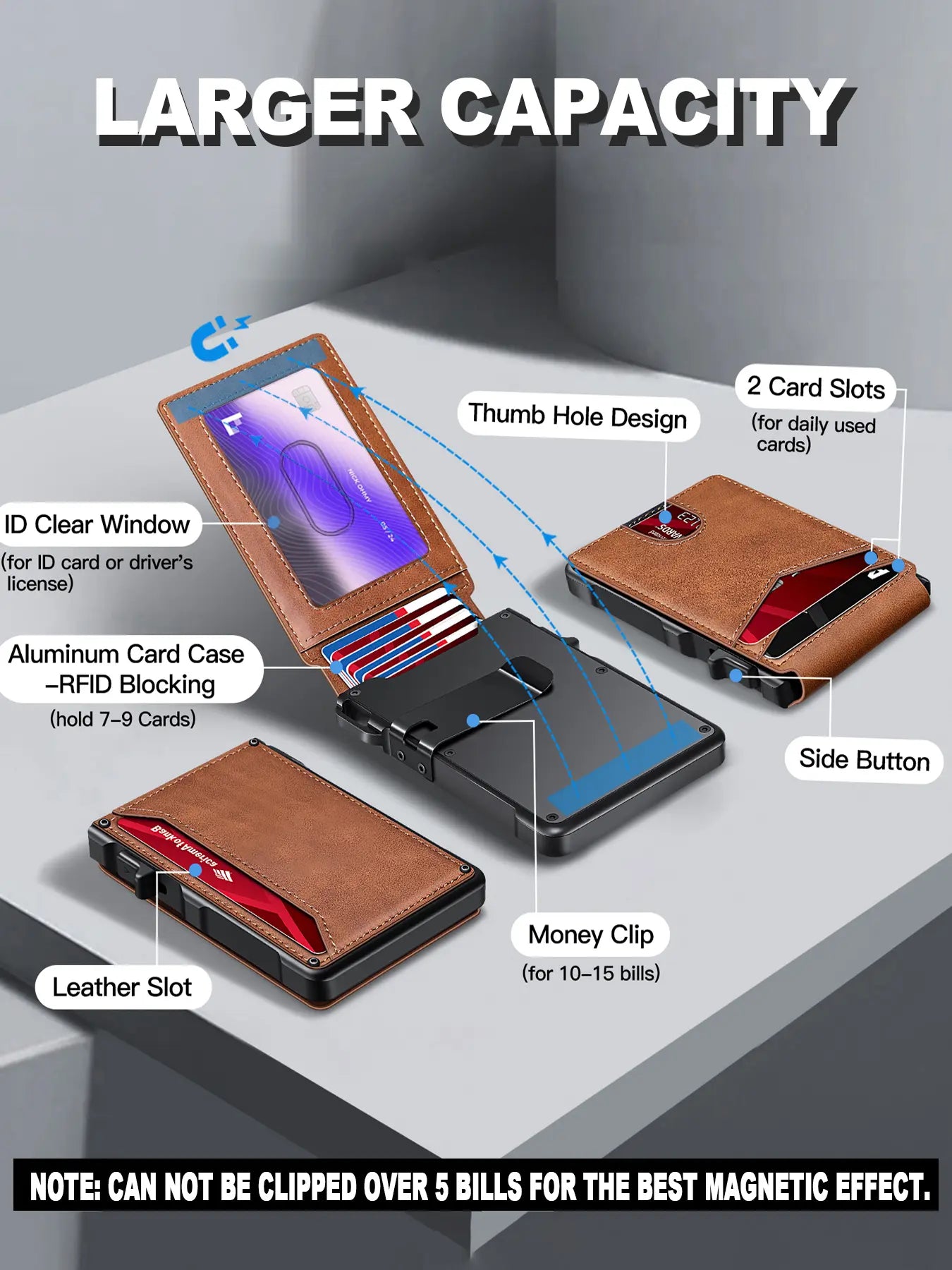 AeroGuard Men’s Minimalist Metal Wallet | RFID Blocking | Pop-Up Aluminum Card Holder——Free Shipping