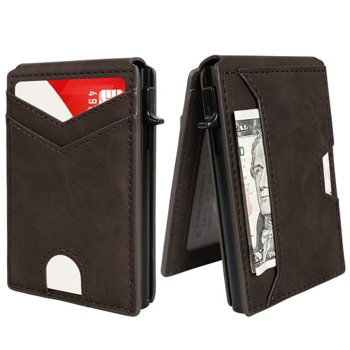 AeroGuard Men’s Minimalist Metal Wallet | RFID Blocking | Pop-Up Aluminum Card Holder——Free Shipping