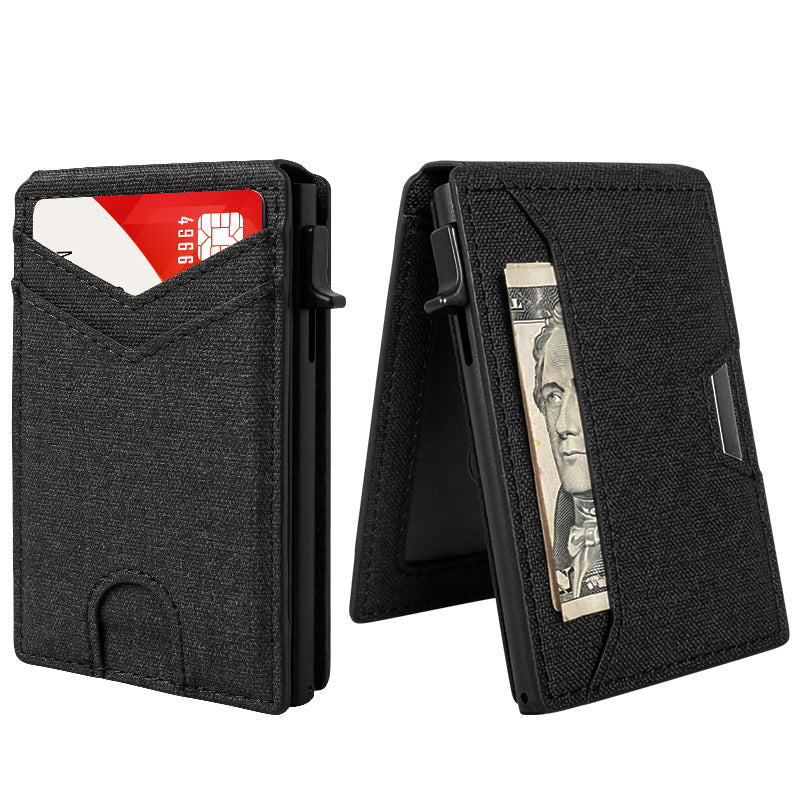 AeroGuard Men’s Minimalist Metal Wallet | RFID Blocking | Pop-Up Aluminum Card Holder——Free Shipping