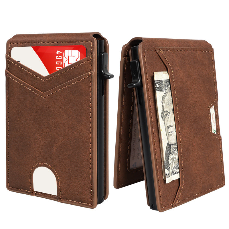 AeroGuard Men’s Minimalist Metal Wallet | RFID Blocking | Pop-Up Aluminum Card Holder——Free Shipping